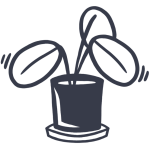 Simple, drawn icon of a plant