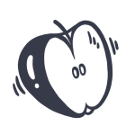 Simple, drawn icon of an apple