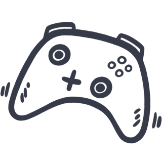 Simple, drawn icon of a controller