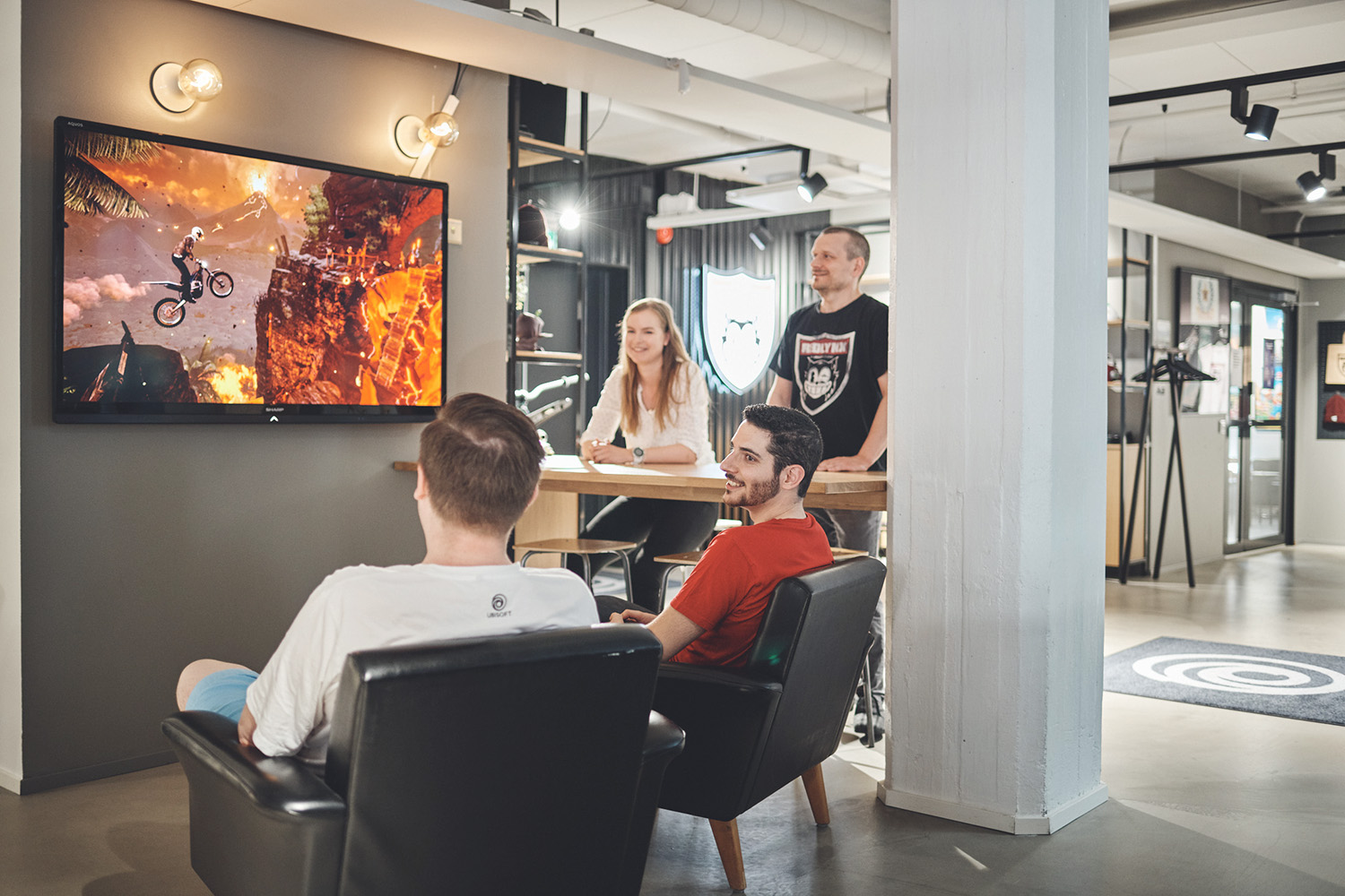 Team members working on Trials game at RedLynx Studio in Helsinki Finland